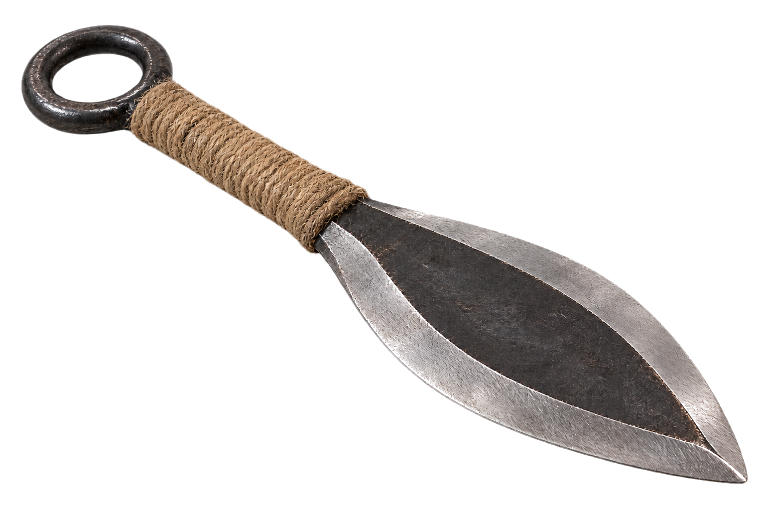 Ilustracija kunai sečiva sa prstenom na dršci
